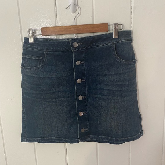Express Dresses & Skirts - Express Full Button Retro‎ Y2K Denim Jean Skirt